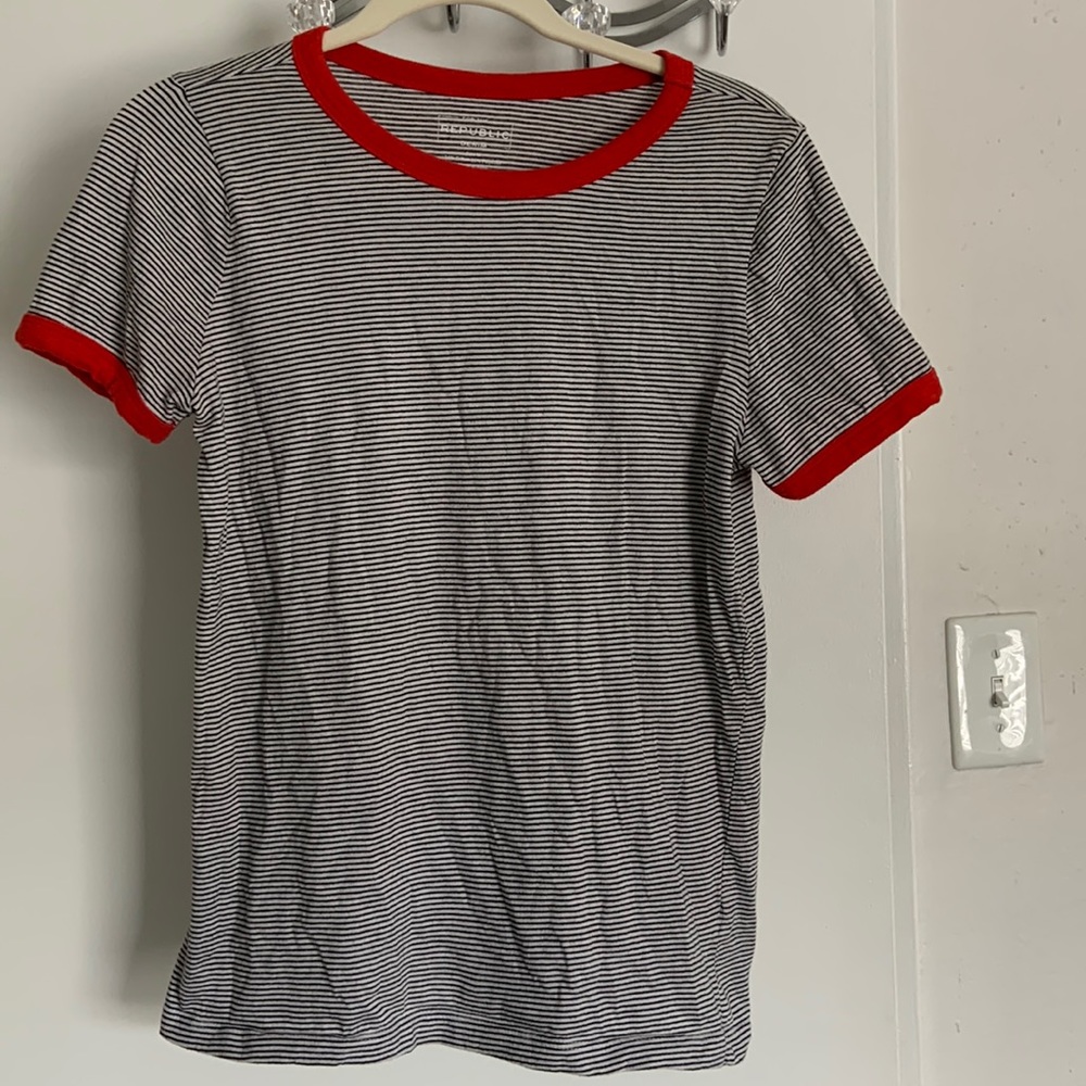 STRIPPED FOR THE REPUBLIC DENIM T SHIRT